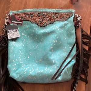 Angel Ranch Turquoise and Brown Shoulder Bag